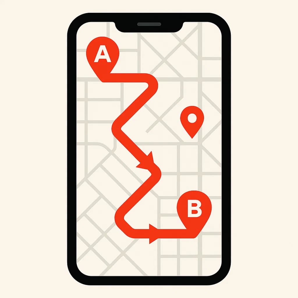 DoorDash approval screen with delivery route highlighted in red